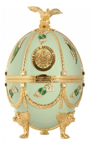 Набор "Императорская Коллекция" в футляре в форме яйца Фаберже, Светло-зеленый с ландышами, в бархатной коробке, 0.7 л