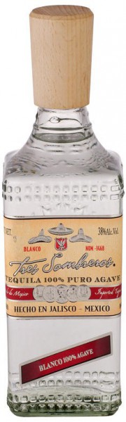 Текила "Tres Sombreros" Tequila Blanco, 0.5 л