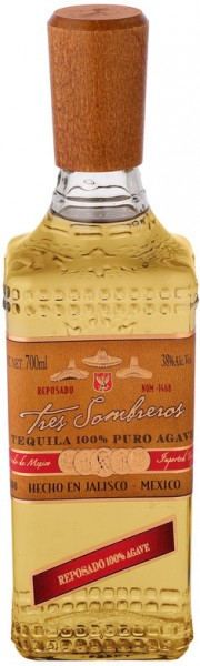 Текила Tres Sombreros Tequila Reposado, 0.7 л