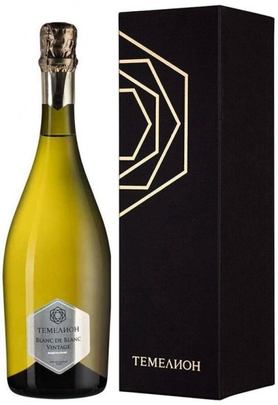 Игристое вино "Темелион" Блан де Блан, 2016, в подарочной коробке