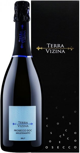 Игристое вино "Terra Vizina" Prosecco DOC Brut Millesimato, gift box