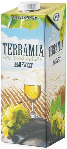 Вино "Terramia" Bianco Semi Sweet, Tetra Pak, 1 л