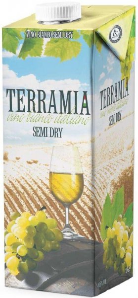 Вино "Terramia" Blanco Semi Dry, Tetra Pak, 1 л