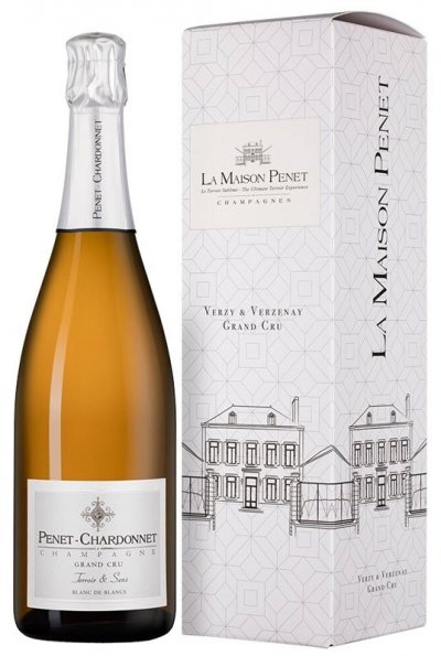 Шампанское Penet-Chardonnet, "Terroir & Sens" Blanc de Blancs Grand Cru, Champagne AOC, gift box
