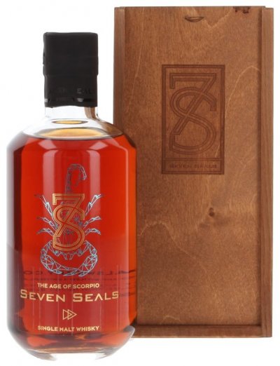 Виски Seven Seals "The Age of Scorpio" Zodiac, Single Malt Whisky, wooden box, 0.5 л