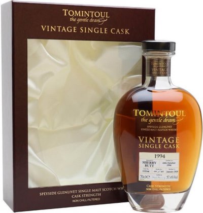 Виски Tomintoul, "Vintage Single Cask" 25 Years Old, 1994, gift box, 0.7 л