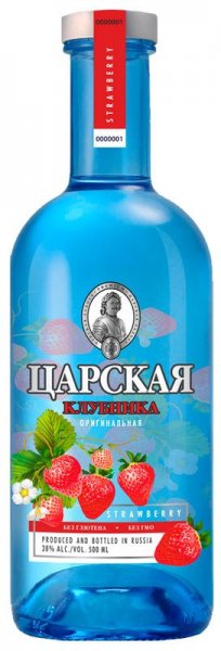 Водка "Царская" Оригинальная Клубника, 0.5 л