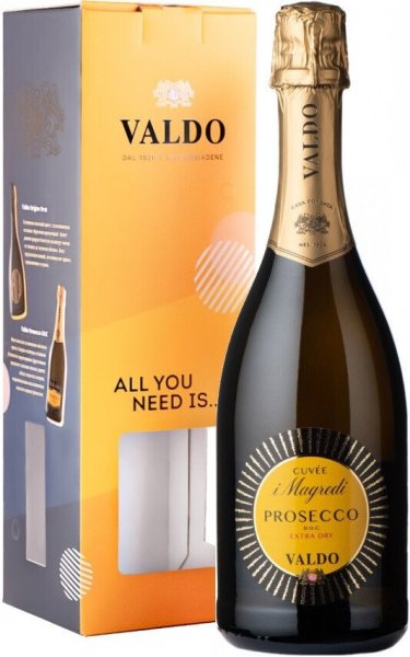 Игристое вино Valdo, "Cuvee i Magredi" Prosecco DOC Extra Dry, 2021, gift box