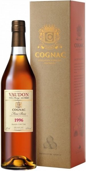 Коньяк "Vaudon" Vintage, Cognac Fins Bois AOC, 1996, gift box, 0.7 л