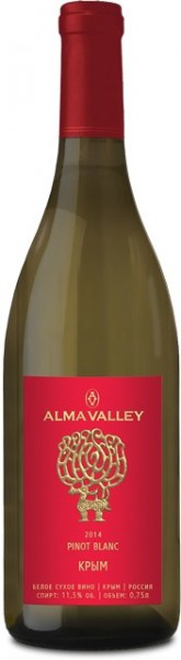 Вино "Alma Valley" Pinot Blanc, 2014