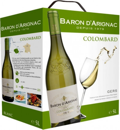 Вино "Baron d'Arignac" Colombard, bag-in-box, 5 л