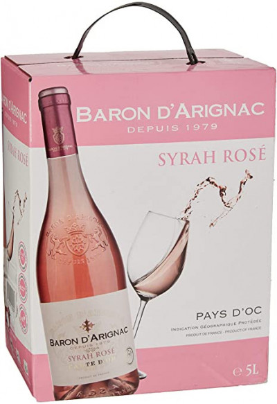 Вино "Baron d'Arignac" Syrah Rose, bag-in-box, 5 л