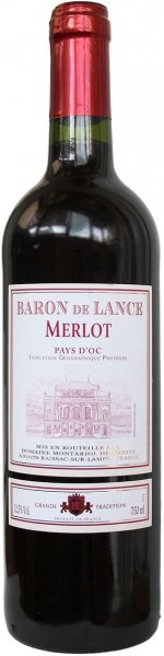 Вино "Baron de Lance" Merlot VdP, 2013
