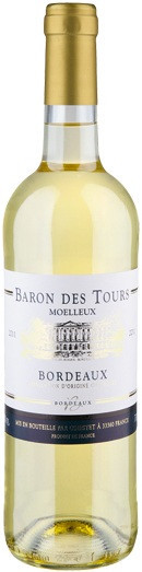 Вино "Baron des Tours" Bordeaux AOC Blanc Moelleux