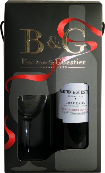 Вино Barton & Guestier, "Passeport" Bordeaux Rouge, gift box with glass