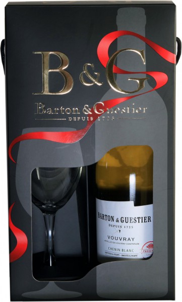 Вино Barton & Guestier, "Passeport" Vouvray AOC, gift box with glass