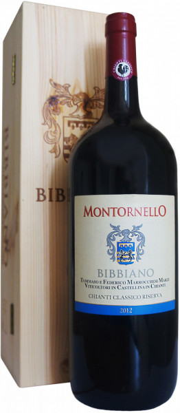 Вино Bibbiano, "Montornello", Chianti Classico Riserva DOCG, 2012, wooden box, 1.5 л