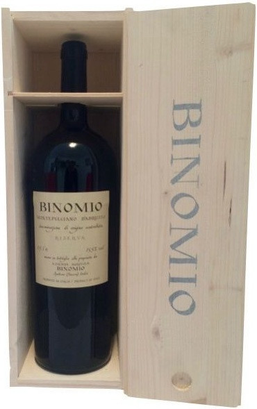 Вино Binomio, Montepulciano d'Abruzzo DOC Riserva, 2013, gift box, 1.5 л