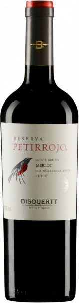 Вино Bisquertt, "Petirrojo" Reserva", Merlot, Colchagua Valley DO, 2018