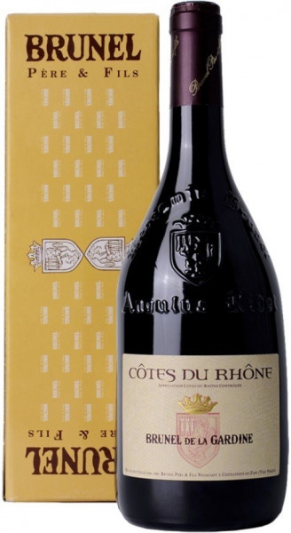 Вино  "Brunel de la Gardine", Cotes du Rhone AOC, 2016, gift box