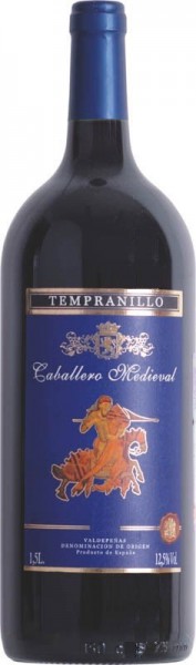 Вино "Caballero Medieval" Tempranillo, Valdepenas DO, 1.5 л