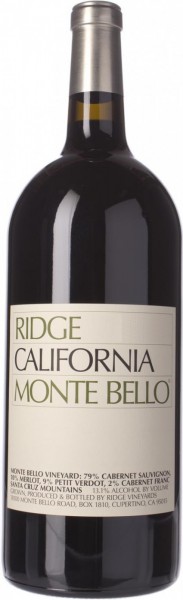 Вино California "Monte Bello", 2007, 3 л