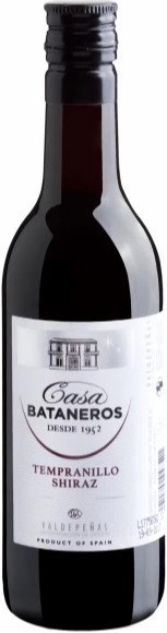 Вино "Casa Bataneros" Tempranillo Shiraz, Valdepenas DO, 0.187 л