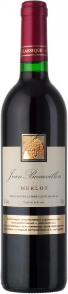 Вино Castel Groupe, "Jean Beauvillon" Merlot, 0.7 л