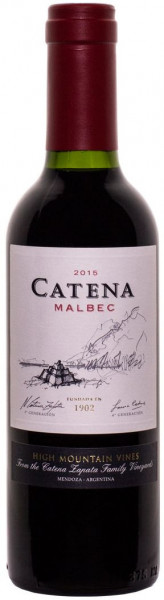 Вино  "Catena" Malbec, Mendoza, 2015, 0.375 л