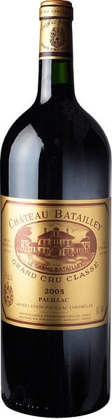 Вино Chateau Batailley, Pauillac AOC Grand Cru Classe, 2005, 1.5 л