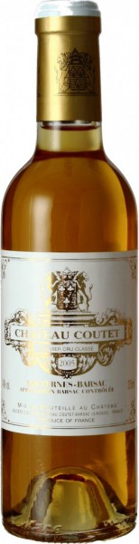 Вино Chateau Coutet, 1-er Cru Sauternes-Barsac AOC, 2005, 0.375 л