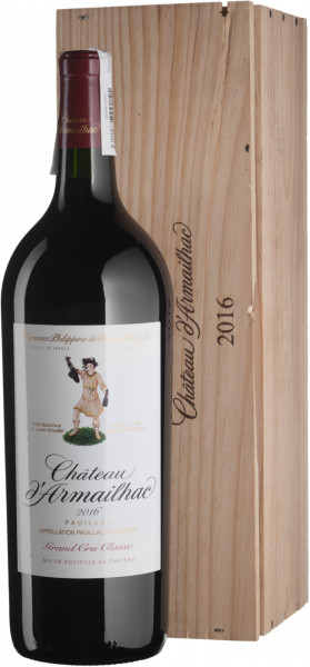 Вино Chateau d'Armailhac, Pauillac AOC 5-me Grand Cru Classe, 2016, wooden box, 1.5 л