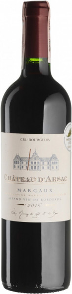 Вино Chateau d'Arsac, Cru Bourgeois Margaux AOC, 2016