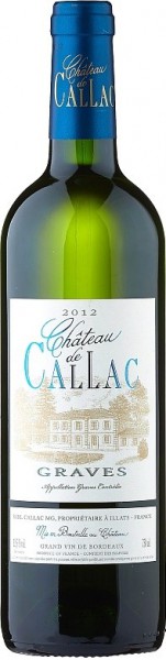 Вино "Chateau de Callac" Blanc, Graves AOC, 2012