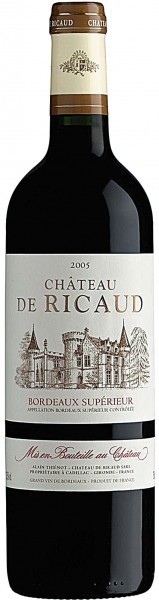 Вино Chateau de Ricaud Bordeaux Superieur AOC, 2005