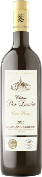 Вино Chateau des Landes, "Cuvee Prestige", Lussac-Saint-Emilion AOC, 2015