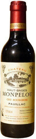 Вино Chateau Haut-Bages Monpelou, Pauillac AOC, 2000, 0.375 л