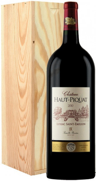 Вино Chateau Haut-Piquat, Lussac Saint-Emilion AOC, 2010, wooden box, 1.5 л