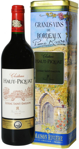 Вино Chateau Haut-Piquat, Lussac Saint-Emilion AOC, 2015, metal tube