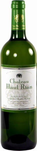 Вино Chateau Haut-Rian Bordeaux Blanc, Bordeaux AOC 2009