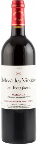 Вино Chateau les Vimieres, "Le Tronquera", Margaux AOC, 2010, 1.5 л