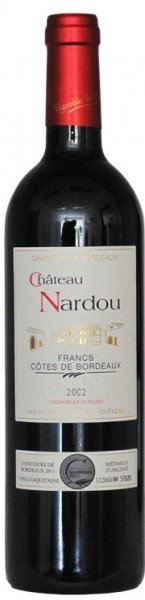Вино Chateau Nardou, Bordeaux Cotes de Francs AOC, 2002