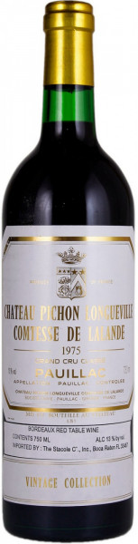 Вино Chateau Pichon Longueville Comtesse de Lalande, Pauillac AOC 2-me Grand Cru Classe, 1975