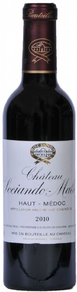 Вино Chateau Sociando-Mallet, Haut-Medoc AOC, 2010, 0.375 л