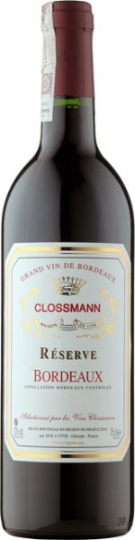 Вино Clossmann Reserve, Bordeaux AOC 2009