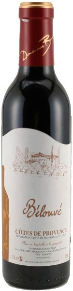 Вино Cotes de Provence AOC Belouve Rouge 2008, 0.375 л