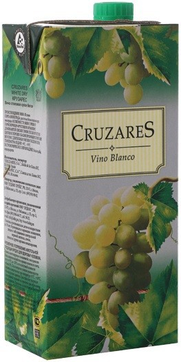 Вино "Cruzares" Blanco, Tetra Pak, 1 л
