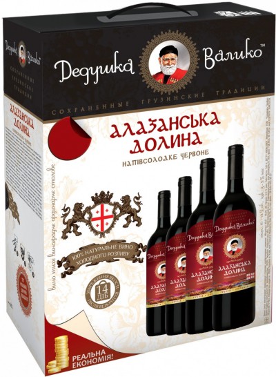 Вино "Dedushka Valico" Alazany Valley, Red Semi-sweet, 2 л