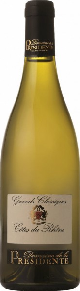 Вино Domaine de la Presidente, "Grands Classique" Blanc, Cotes du Rhone AOC, 2014