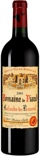 Вино Domaine de Viaud, Lalande de Pomerol AOC, 2001